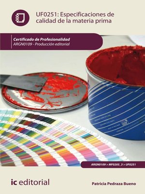 cover image of Especificaciones de calidad de la materia prima. ARGM0109
